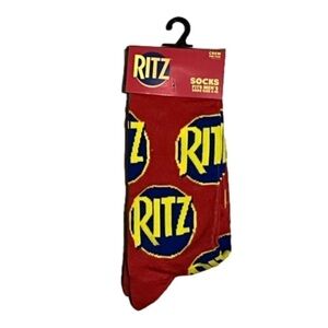 Ritz Crackers Red & Yellow Crew Socks For Men Size 6-12